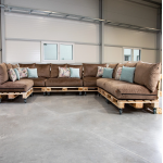 Paletové sedenie Golden Garden GG93/1 - Podsedáky a Vankúše "FIT IN" 120cm x 80cm x 15cm - penový granulát - capuccino